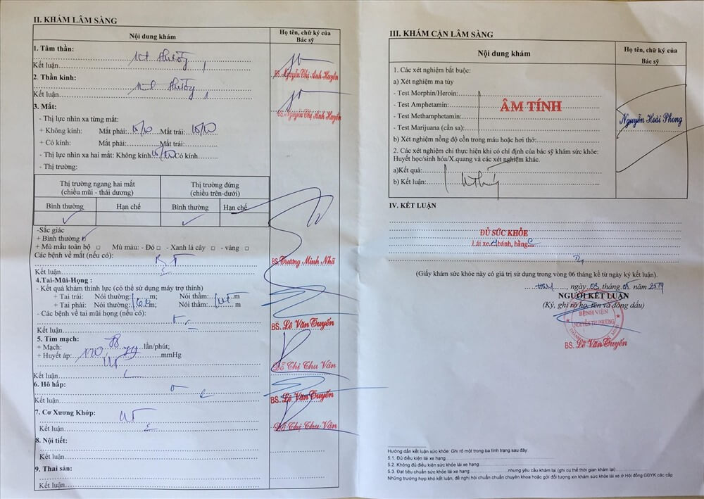 giay kham suc khoe song ngu