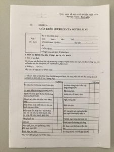 Chi phí khám sức khỏe thi bằng lái xe