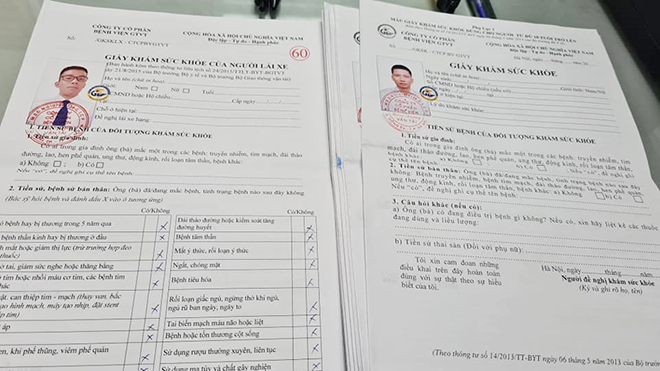 khám sức khỏe lái xe