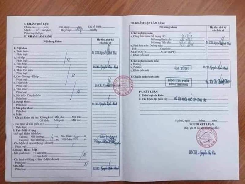 mua giấy khám sức khỏe theo thông tư 14