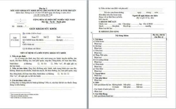 Dịch vụ làm giấy khám sức khỏe xin việc làm mới nhất 2023