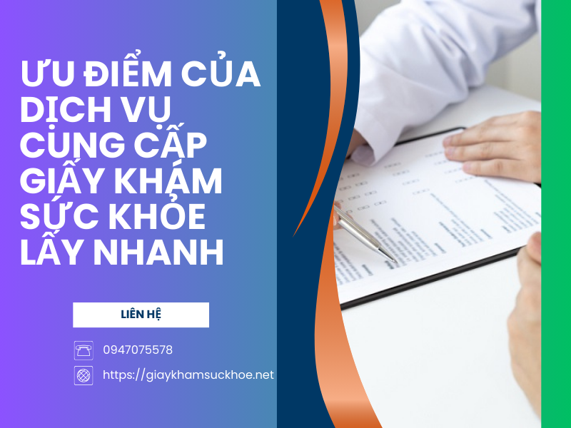Cung cấp giấy khám sức khỏe theo quy trình chuẩn