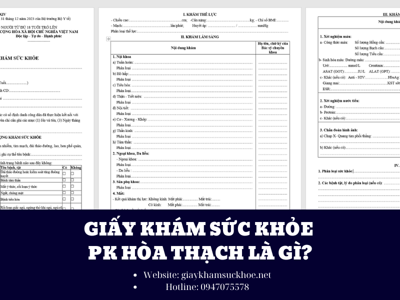 Hướng dẫn làm nhanh giấy khám sức khỏe PK Hòa Thạch
