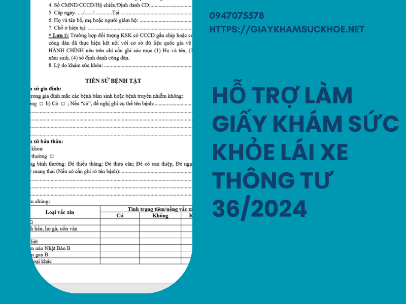 Thông tin về giấy khám sức khỏe lái xe thông tư 36/2024 [Cập nhật mới nhất]