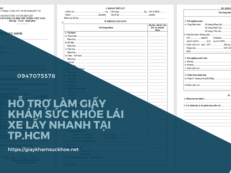 Giấy khám sức khỏe phòng khám Hoàng Khang: thông tin cho lái xe