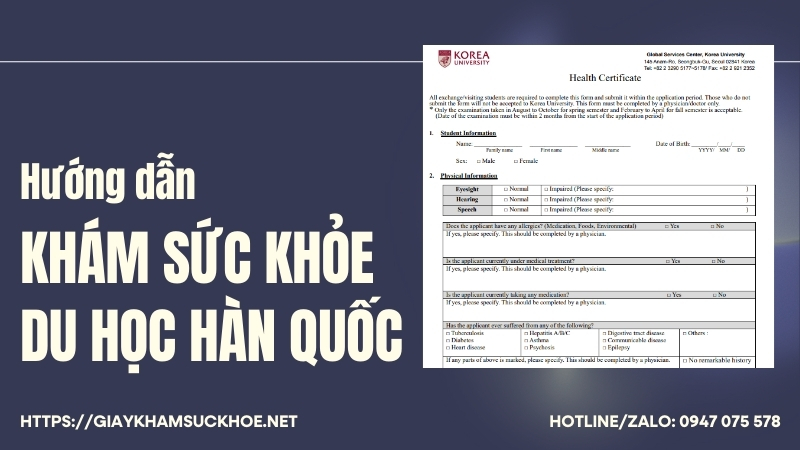 Khám sức khỏe du học Hàn Quốc