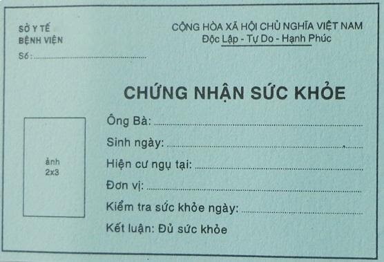 giấy khám sức khỏe thẻ xanh mới nhất
